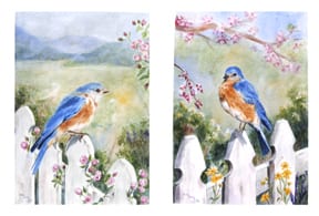 "Bluebirds" was a commission from a wonderful bird lover. Watercolor original in private collection.