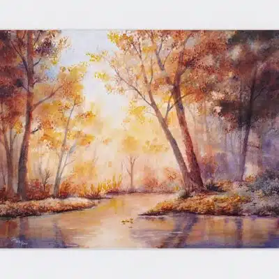 "Fall Creek" Giclee Print in 14x18 mat Ready to frame