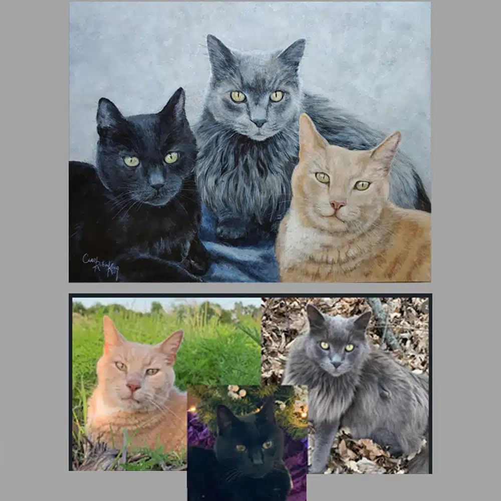 Custom Hand Painted Pet Portrait acrylic on 12x12" or 16x16" panel - Image 2