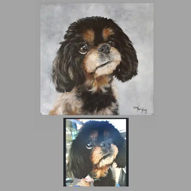 Custom Hand Painted Pet Portrait acrylic on 12x12" or 16x16" panel - Image 3