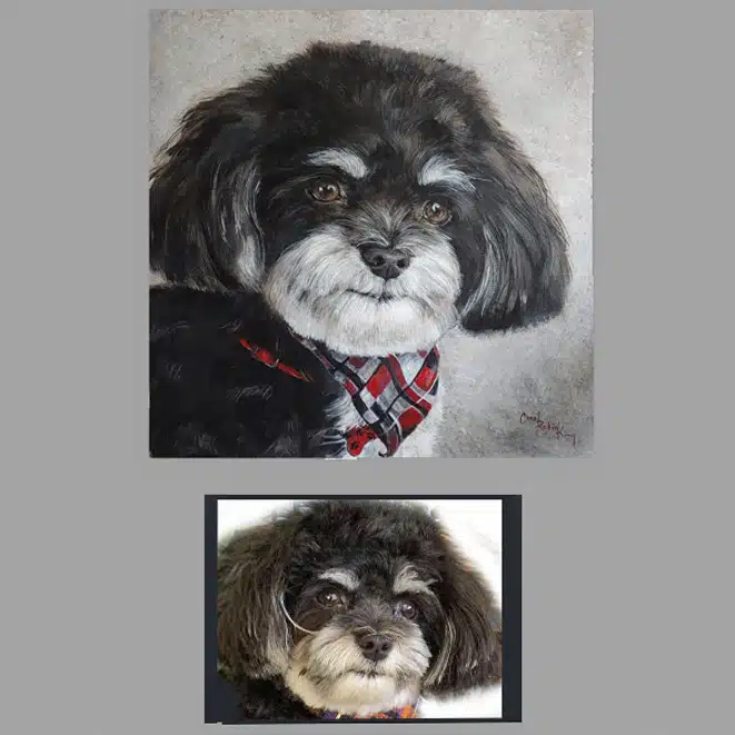 Custom Hand Painted Pet Portrait acrylic on 12x12" or 16x16" panel - Image 4